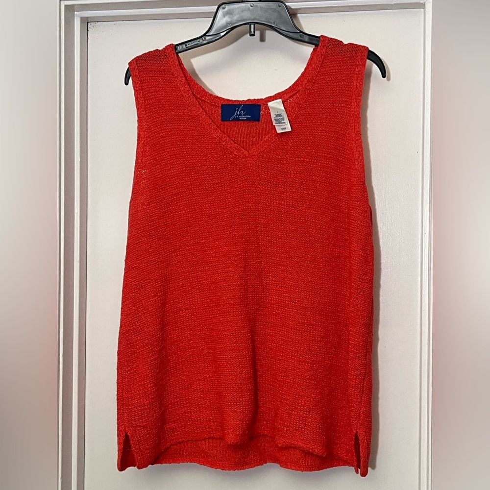 JH Collectibles Vivid orange Knit Tank Top size:1X